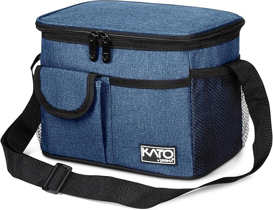 Tirrinia Insulated Lunch Box for Women Men, Leakproof Reusable Lunch Bag Containers for Adult,Working,Office,Lunch Soft Cooler Bag Tote for Picnic Hiking Beach,Dark Blue