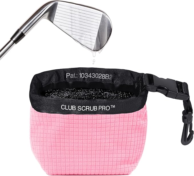 Golf Club and Golf Ball Cleaning Bag, Waterproof Clean Face Technology Liner, Detachable Clip, Machine Washable, Cleans Club Grooves, Dry Exterior (Neoprene or Microfiber Option Available)