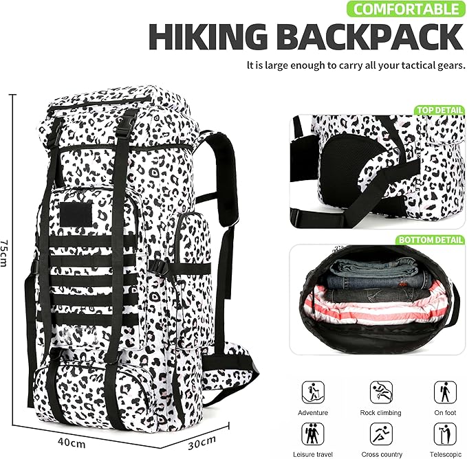 King'sGuard 70L Camping Hiking Backpack Tactical Backpack Military Molle Rucksack Backpack for Outdoor