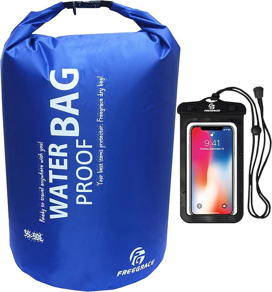 Waterproof Dry Bag - Lightweight Dry Sack with Seals and Waterproof Case - Float on Water - Keeps Gear Dry for Kayaking, Beach, Rafting, Boating, Hiking, Camping and Fishing