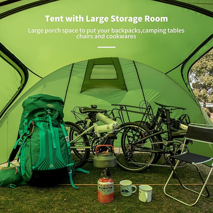 Naturehike Opalus Tunnel Backpacking Tent for 2-3 Person, 2 Person 3 Person Backpacking Tent, Lightweight Camping Tent with Footprint & Vestibule