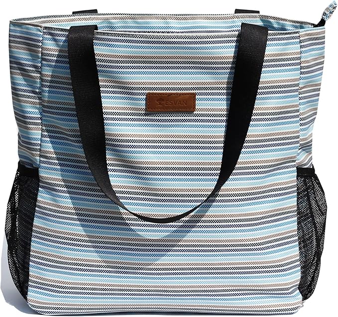ESVAN Original Floral Water Resistant Large Tote Bag Shoulder Bag for Gym Beach Travel Daily Bags Upgraded