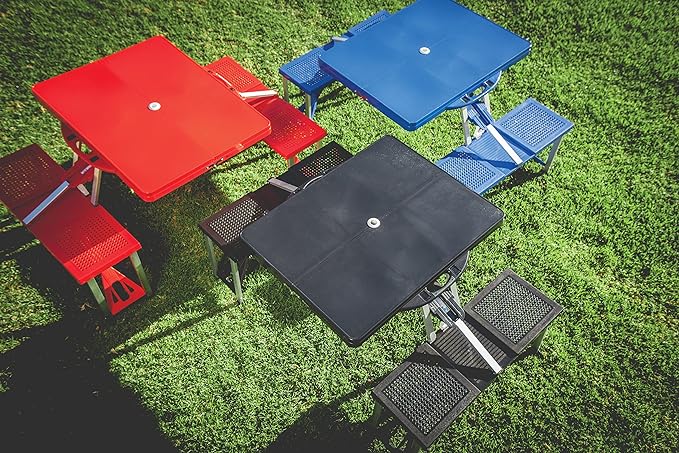 PICNIC TIME Folding Picnic Table, Camping Table, Outdoor Table with Umbrella Hole