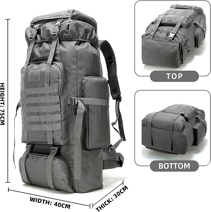 King'sGuard 70L Camping Hiking Backpack Tactical Backpack Military Molle Rucksack Backpack for Outdoor