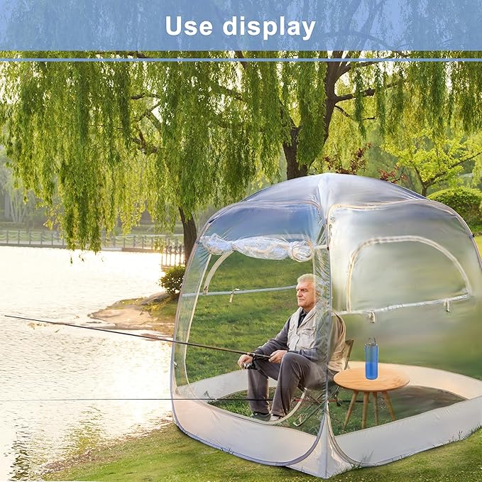 4 Person Rain Camping Sun Shelter, Outdoor Sports Bubble Instant Tent for Events Fishing Cheering (71”x 71”x 63”)