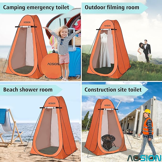 AOSION Privacy Shower Tent,Pop Up Changing Tent,Camp Bathroom Changing Dressing Room,Sun Sunshade Canopy Outdoor Rain Shelter for Camping Hiking Beach Picnic Fishing.