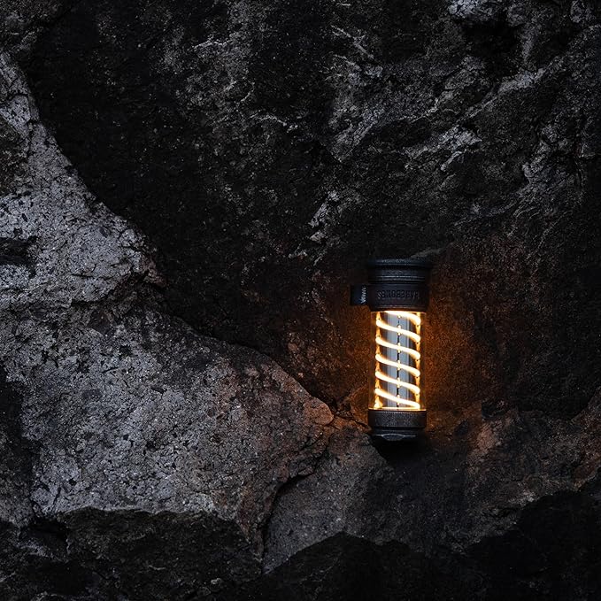 Barebones Edison Light Stick – Tumbled Steel, USB Rechargeable LED Lantern and Flashlight with 7 Modes, 40+ Hour Run Time, Camping Essentials with Magnetic Base