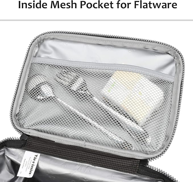 Tirrinia Insulated Lunch Box for Women Men, Leakproof Reusable Lunch Bag Containers for Adult,Working,Office,Lunch Soft Cooler Bag Tote for Picnic Hiking Beach,Black Checkered