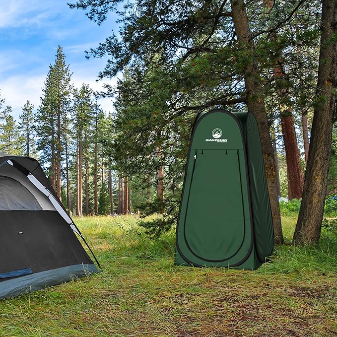 Pop Up Pod - Privacy Shower Tent, Dressing Room, or Portable Toilet Stall with Carry Bag for Camping, Beach, or Tailgate by Wakeman Outdoors
