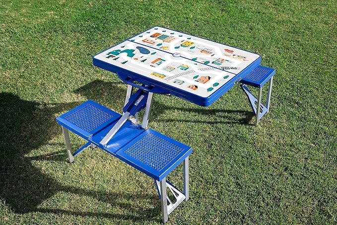 PICNIC TIME Folding Picnic Table, Camping Table, Outdoor Table with Umbrella Hole