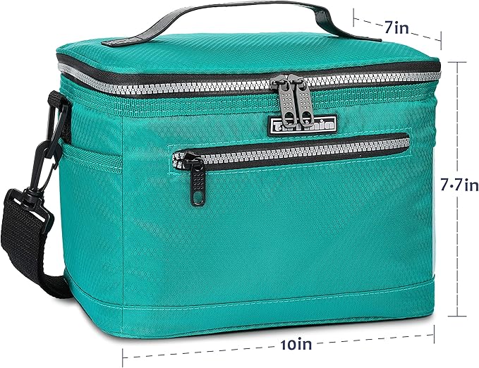 Tirrinia Insulated Lunch Bag for Women Men, Leakproof Thermal Reusable Lunch Box Tote for Adult by Tirrinia, Lunch Cooler for Office Work, Teal