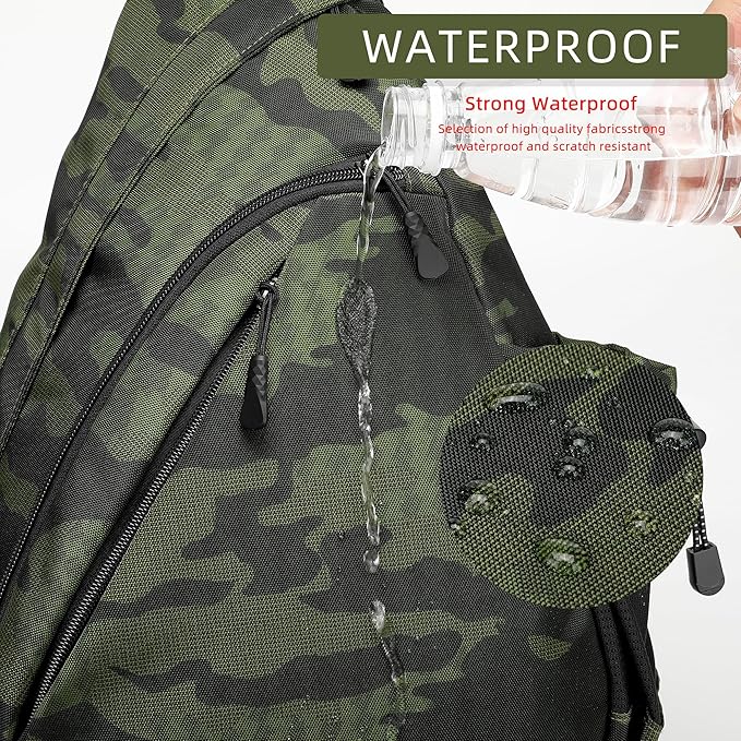 Water-Proof Sling bag/Crossbody Backpack/Shoulder Bag with USB Charging Port for Travel, Hiking, Cycling, Camping