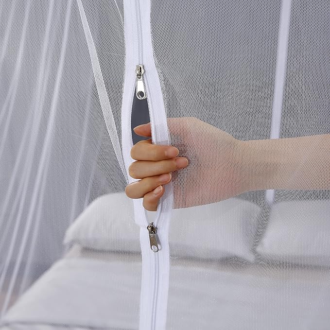 Mengersi Mosquito Net for Bed Canopy with Zipper,Canopy Bed Curtains Twin,Twin XL Bed,Mosquito Netting for Patio,Camping,Bug Net for Camping,White