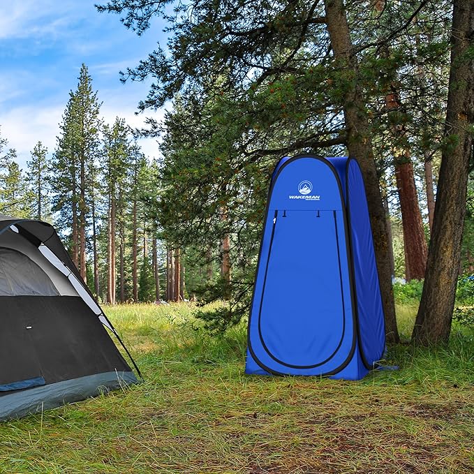 Pop Up Pod - Privacy Shower Tent, Dressing Room, or Portable Toilet Stall with Carry Bag for Camping, Beach, or Tailgate by Wakeman Outdoors