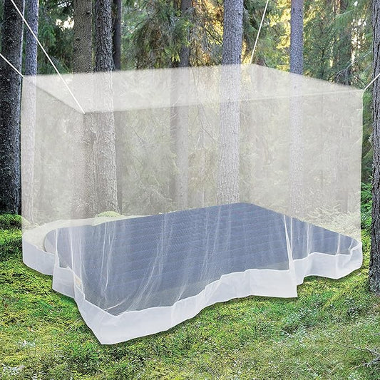 Premium Mosquito Net for Double Bed, crib, hammock or camping by Alpine Grand, Full hanging kit with extra-long strings and 8 hooks, Free Carry Bag