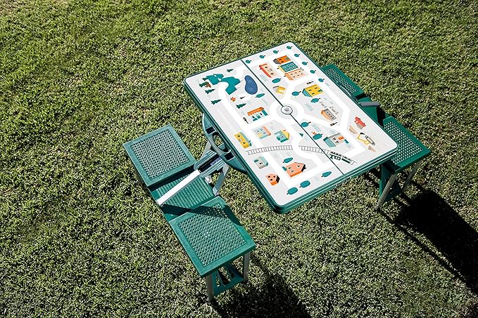 PICNIC TIME Folding Picnic Table, Camping Table, Outdoor Table with Umbrella Hole