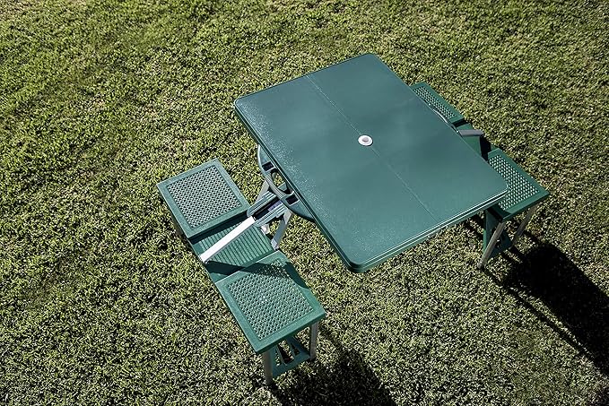 PICNIC TIME Star Wars Mandalorian Grogu Folding Picnic Table, Camping Table, Outdoor Table with Umbrella Hole, (Hunter Green)