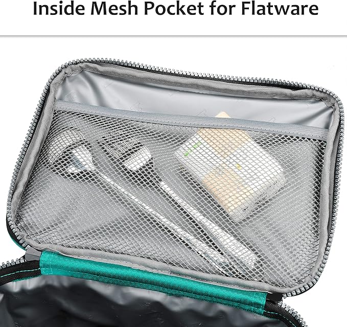 Tirrinia Insulated Lunch Bag for Women Men, Leakproof Thermal Reusable Lunch Box Tote for Adult by Tirrinia, Lunch Cooler for Office Work, Teal