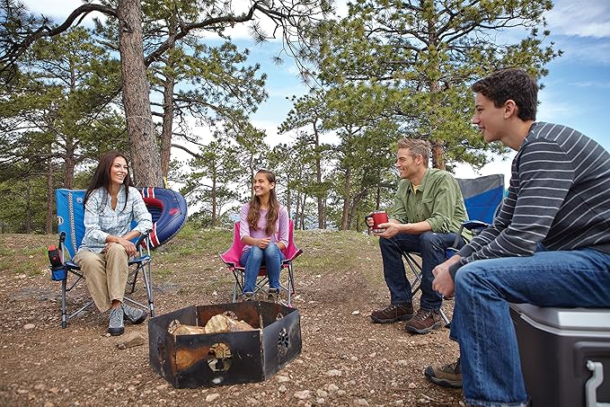 Coleman Big-N-Tall Quad Chair with Cup Holder & Side Pocket, Water-Resistant Oversized Camping Chair Supports up to 600lbs, Great for Tailgating, Camping & Outdoor Use, Carry Bag Included