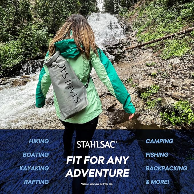 Stahlsac Abyss Drylite Dry Bag 18L in Blue | Durable Waterproof Bag | Lightweight Dry Bag Backpack for Boating, Hiking, Kayaking, & Rafting | Tested for Enhanced Durability | Removable Straps