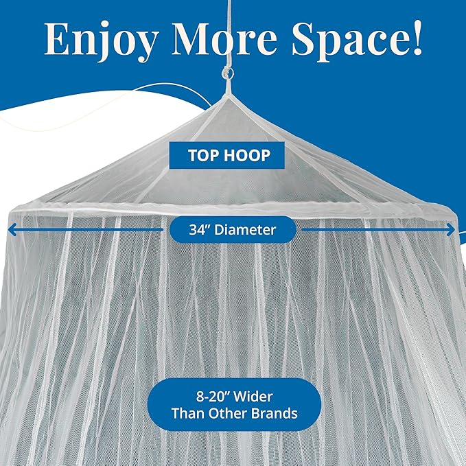 Mosquito Netting for Bed, Extra Large Mosquito Net Covers Single to California King Size Beds, Bug Net for Camping, Crib Canopy, Premium Quality for Indoor Outdoor Use and Travel