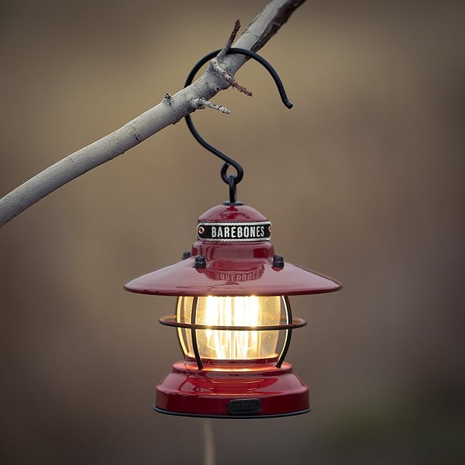 Barebones Edison Mini Vintage Adjustable LED Compact Outdoor Lantern - Essential Gear for Camping, Hiking, Fishing, Tents and Outdoor Adventures