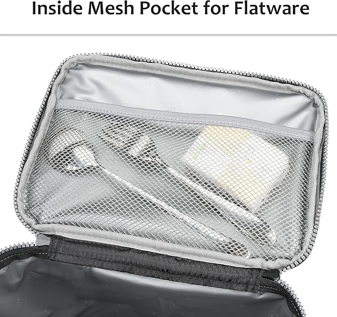 Tirrinia Insulated Lunch Bag for Women Men, Leakproof Thermal Reusable Lunch Box Tote for Adult by Tirrinia, Lunch Cooler for Office Work, Black